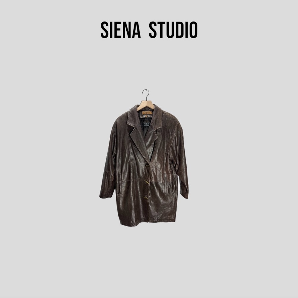 Vintage Men's Leather Jacket Siena Studio Men’s Sz Medium Brown